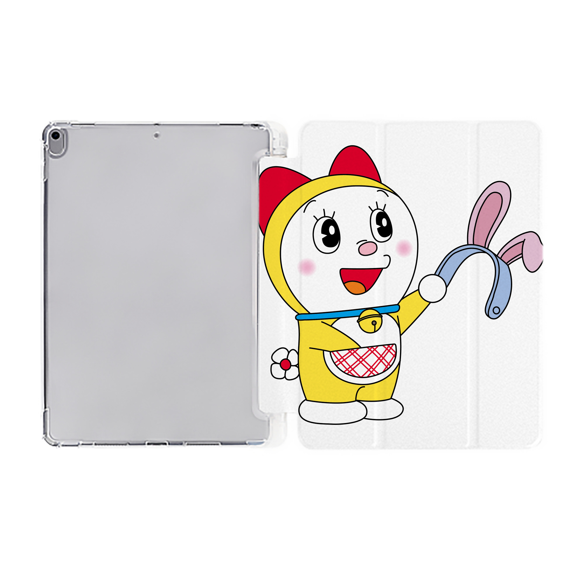 （画像用） ドラえもん ドラミ Doraemon Dorami IPad ケース ペン収納付き 三つ折りスタンド PUレザー×シリコン 対応機種9.5/10.5/10.9インチ